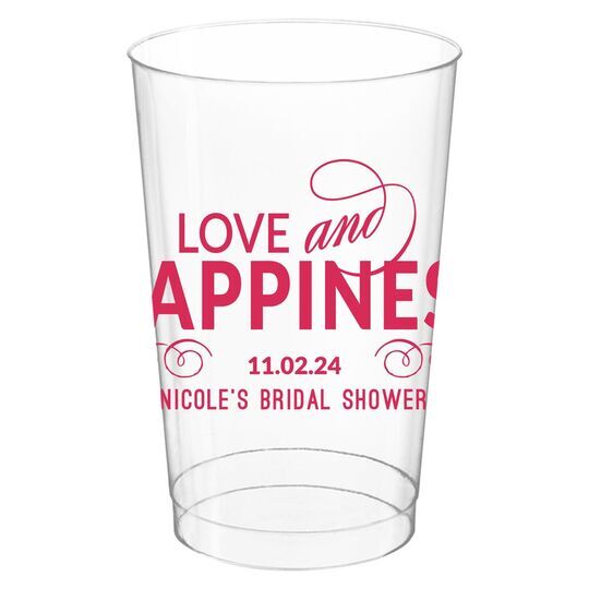 Love and Happiness Scroll Clear Plastic Cups